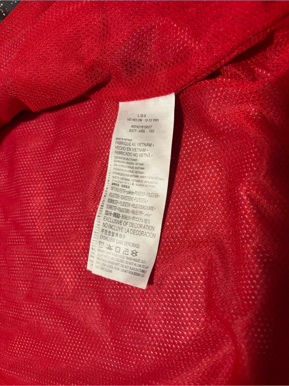 Jordan Black Hooded Raincoat with Red Lining and Multicolor Speckle